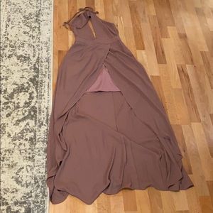Mauve brand new high low halter dress